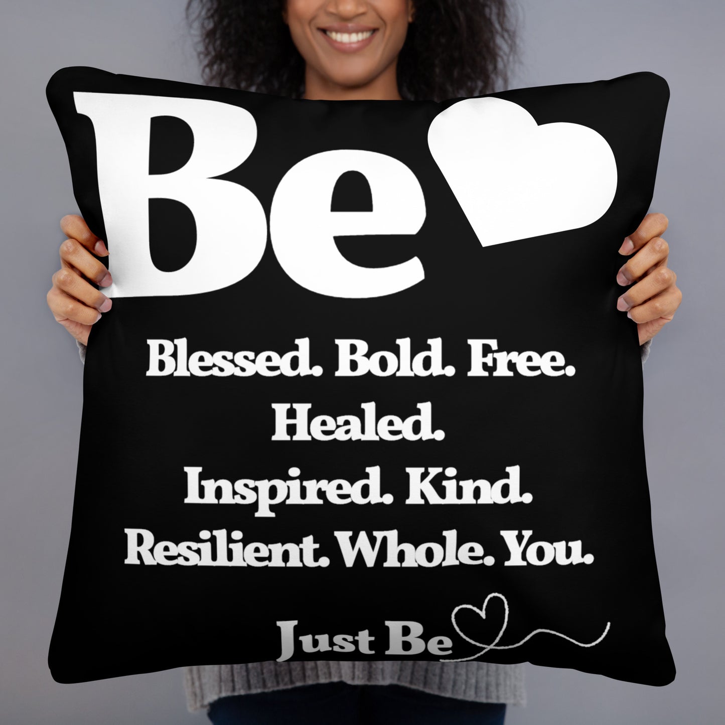 Be Inspired Square Throw Pillow - Black & White