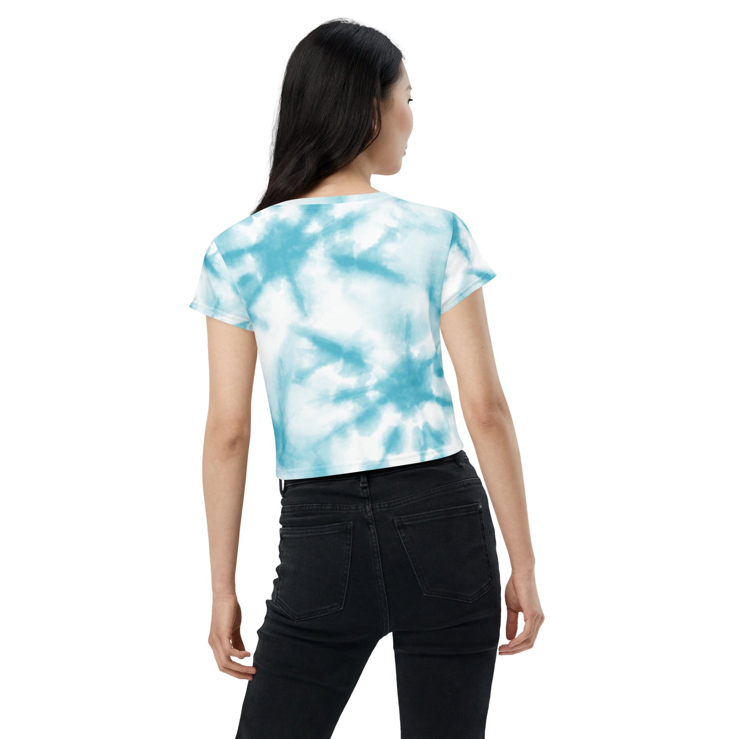 Godware Logo Stretchy Crop Top T-Shirt - Turquoise