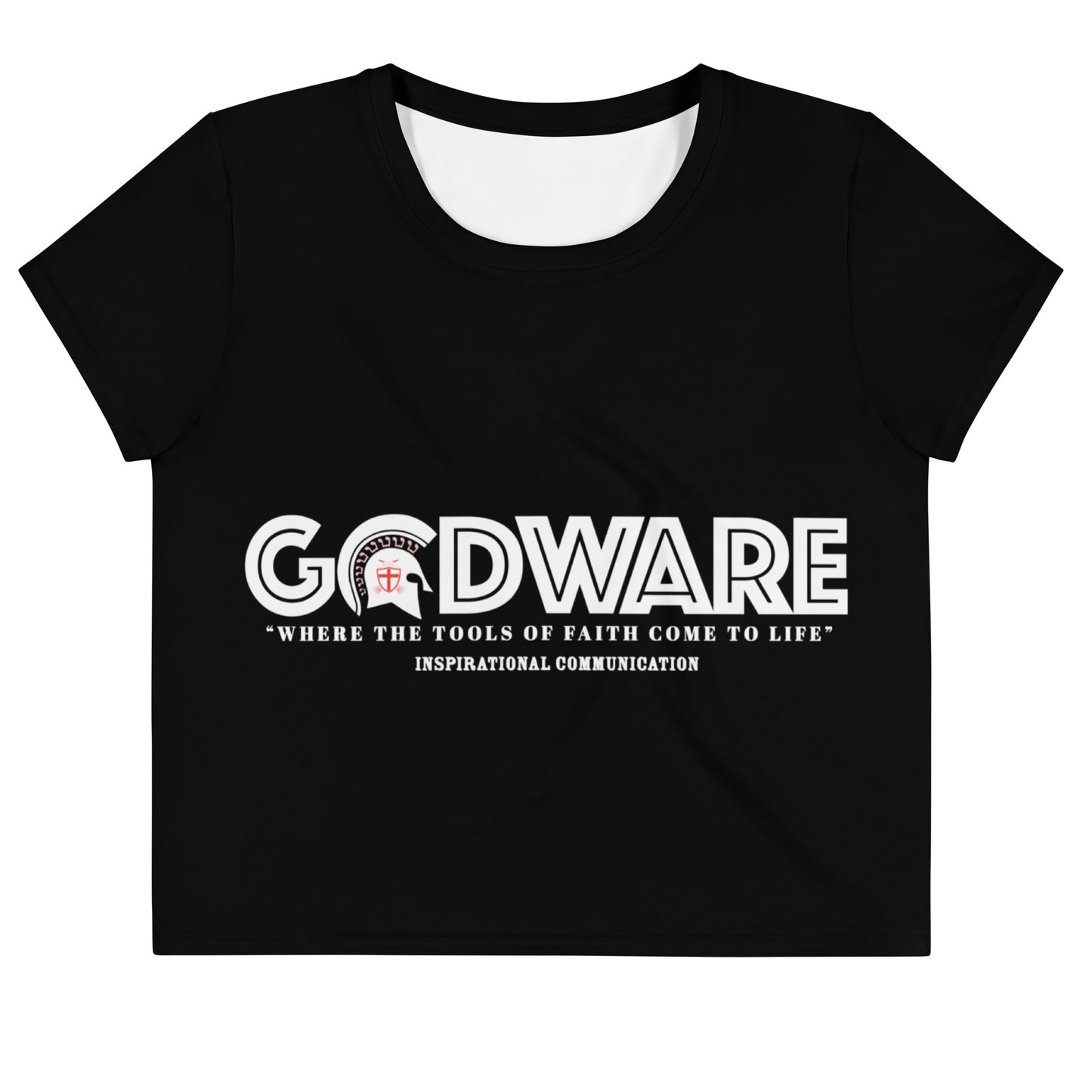 Godware Logo stretchy Crop Tee - Black/White