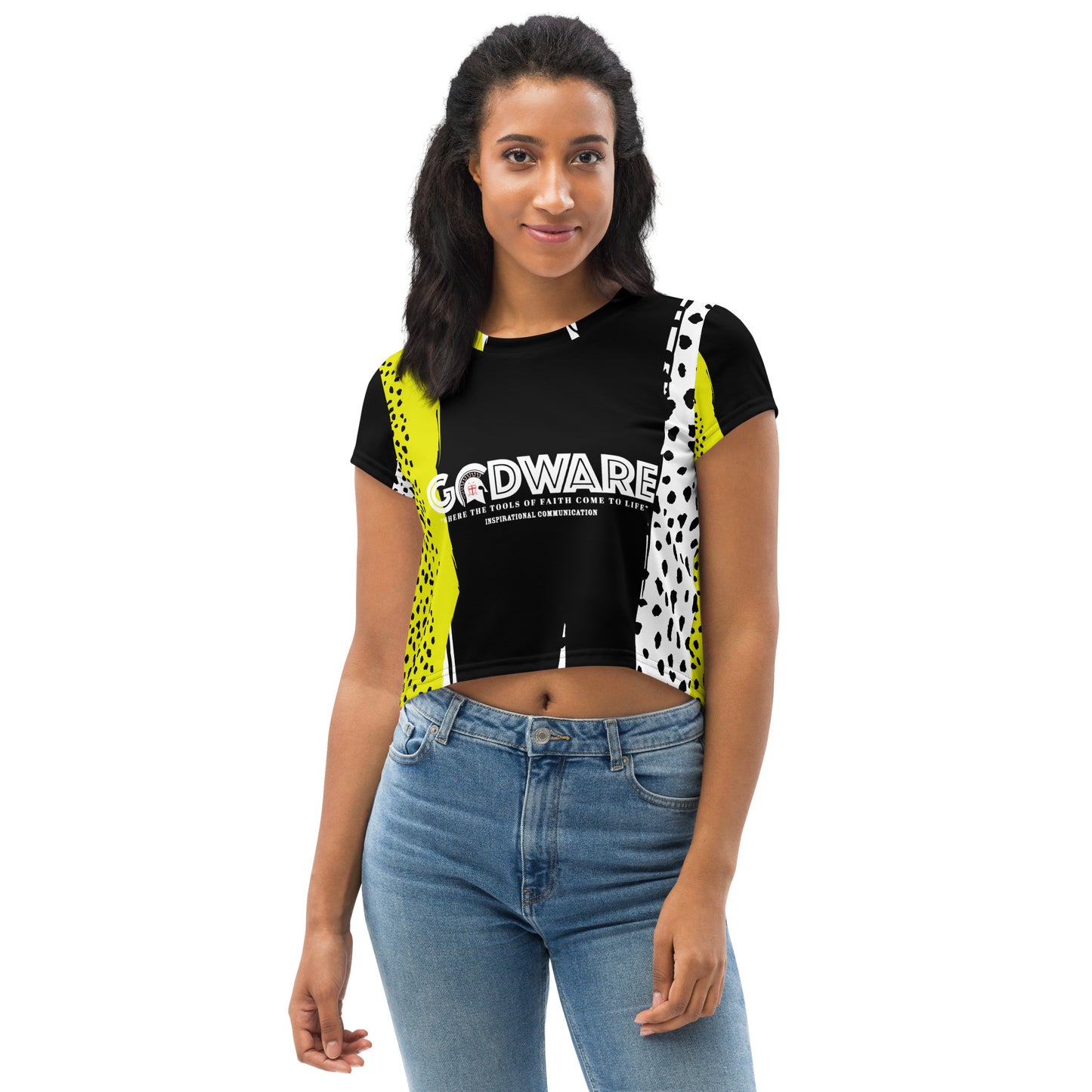 Godware Logo Stretchy Crop Top T-Shirt - Multi