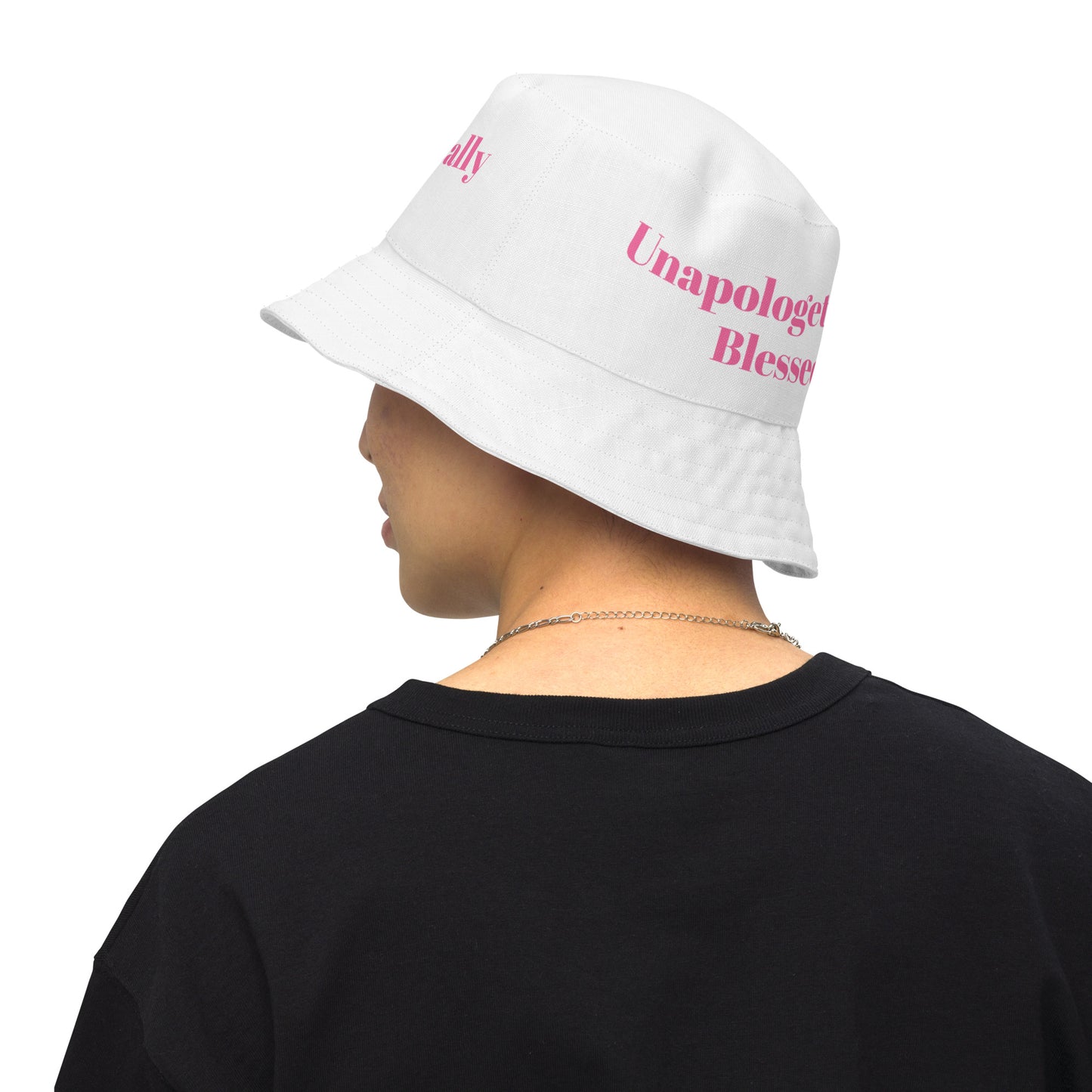 Unapologetically Blessed bucket hat - White/Pink