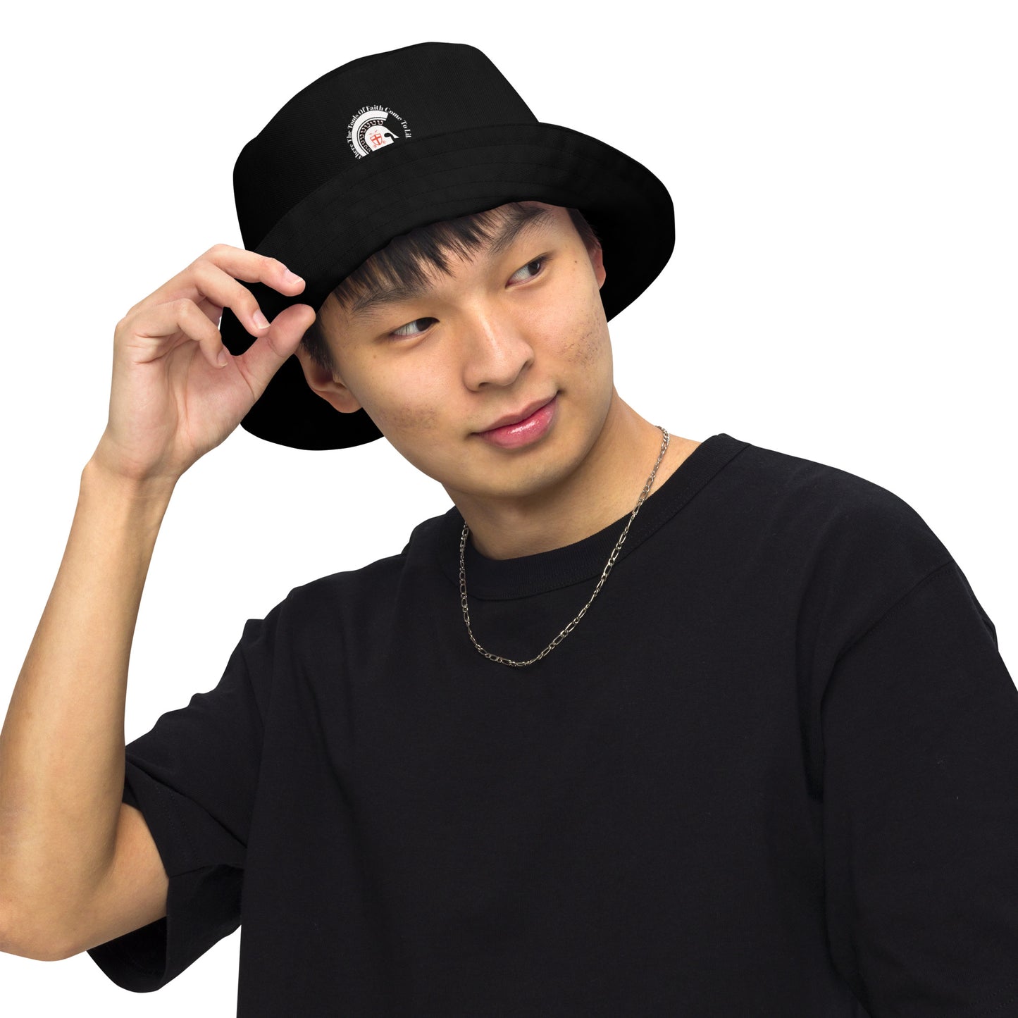 Unapologetically Blessed Reversible bucket hat - Black/Beige