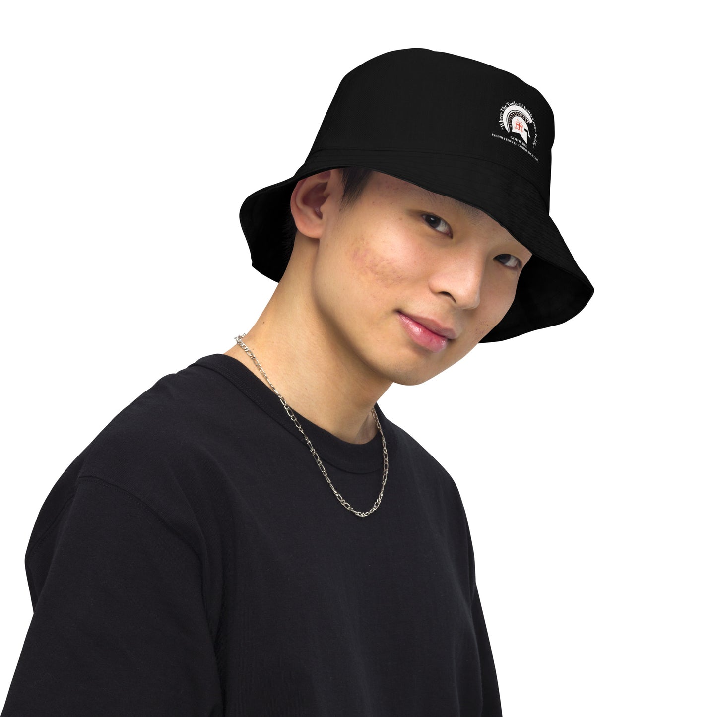 Unapologetically Blessed Reversible bucket hat - Black/Beige