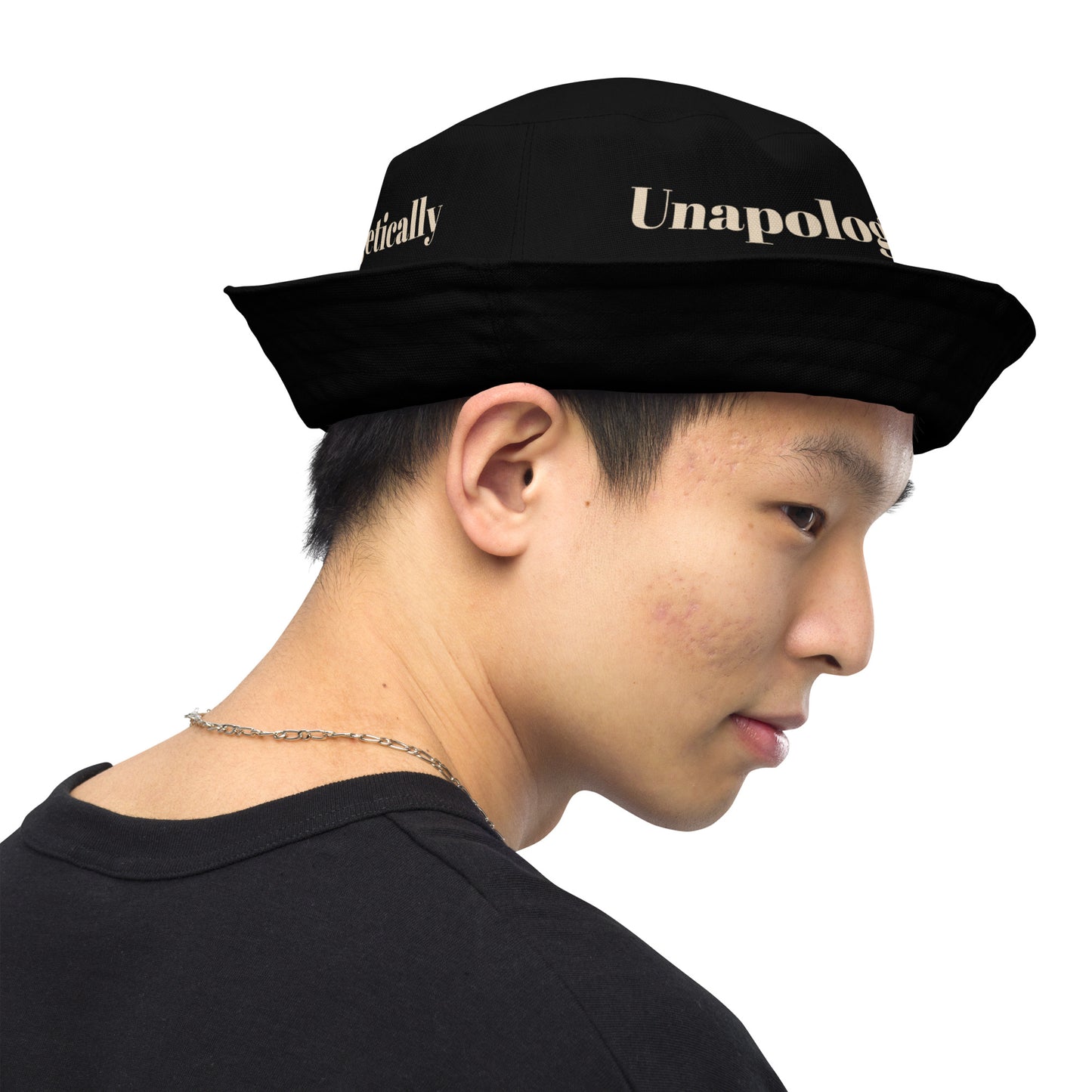 Unapologetically Blessed Reversible bucket hat - Black/Beige