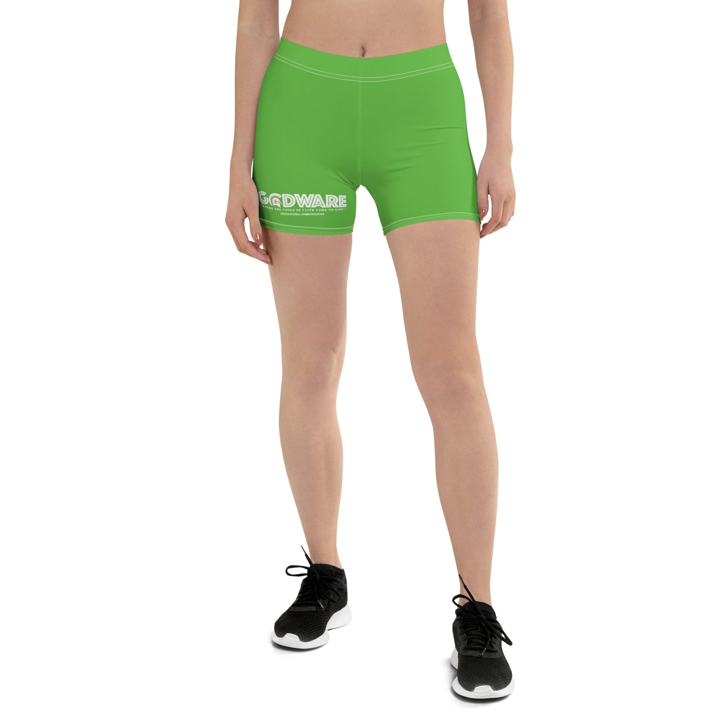 Godware Logo Stretchy Yoga Shorts - Green