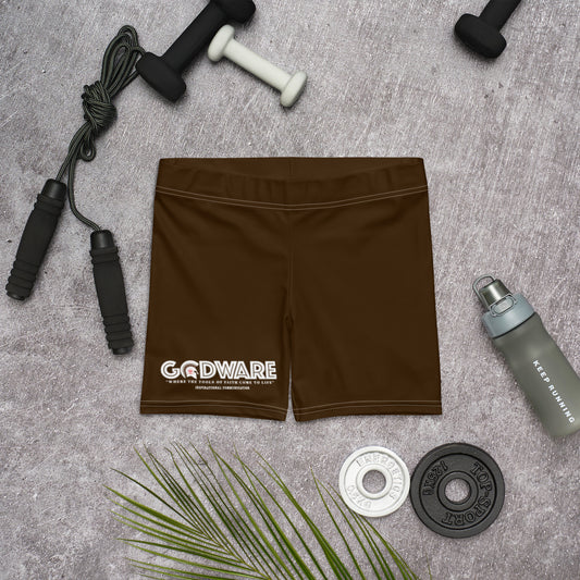 Godware Logo Yoga Shorts - Coffee