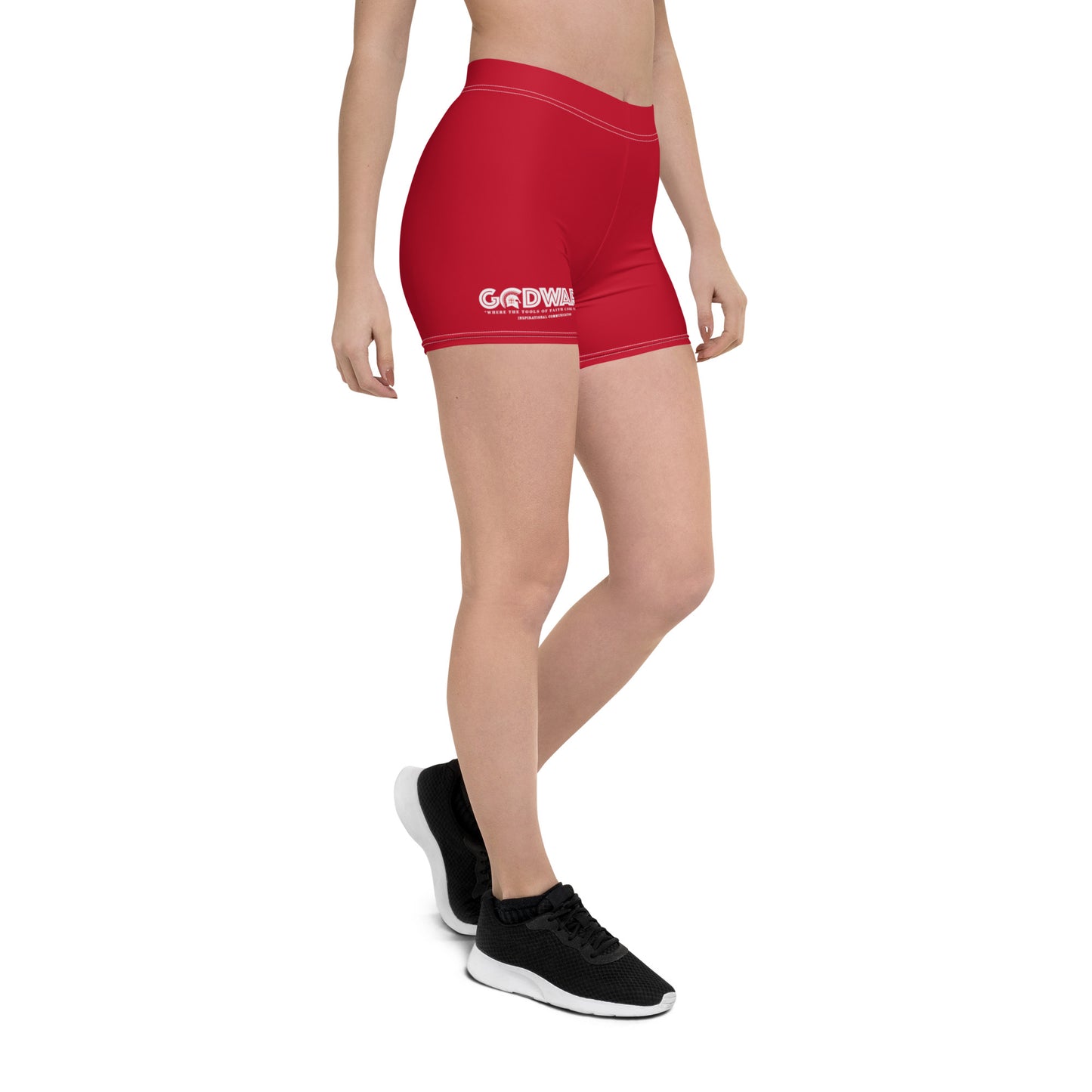Godware Logo Stretchy Yoga Shorts - Brick Red