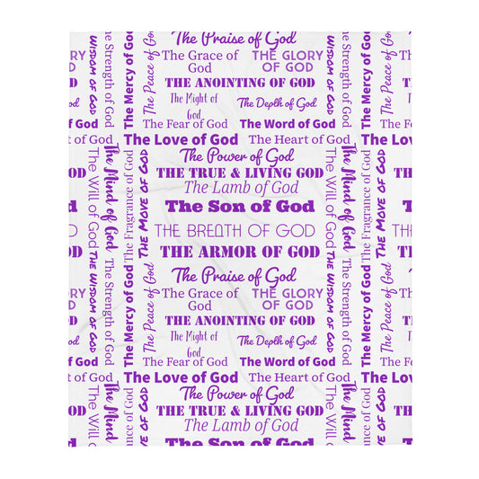 Attributes of God Velvety Soft Throw Blanket