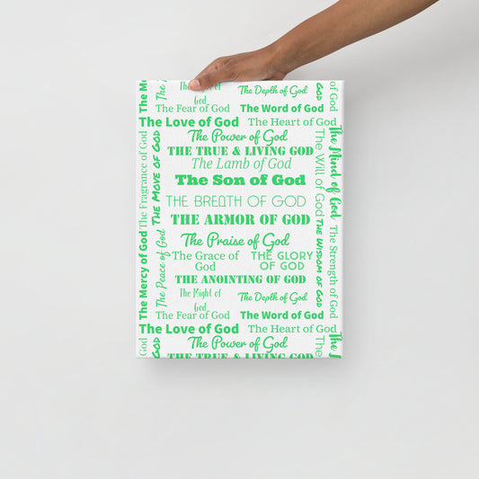 Attributes of God canvas wall decor - White/Green