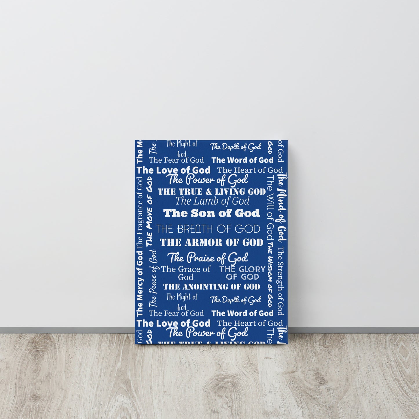 Attributes of God canvas wall decor - Royal Blue