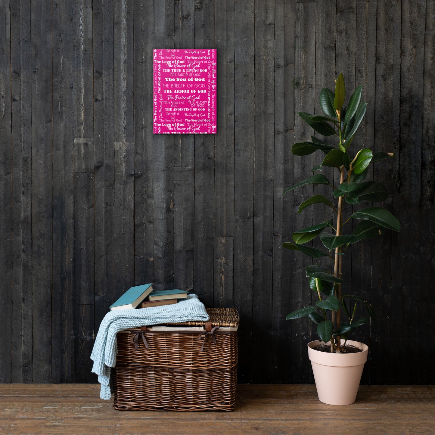 Attributes of God cork back coaster - Hot Pink