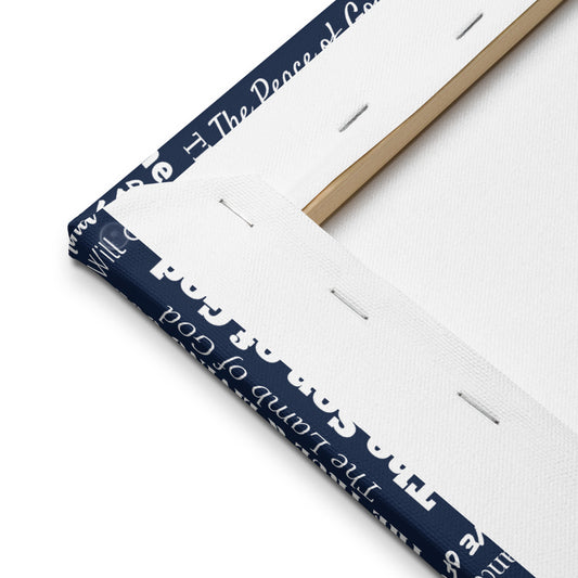 Attributes of God canvas wall decor - Navy Blue