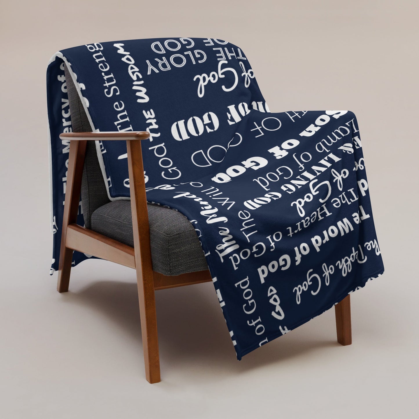 God Velvety Soft Throw Blanket - Navy Blue