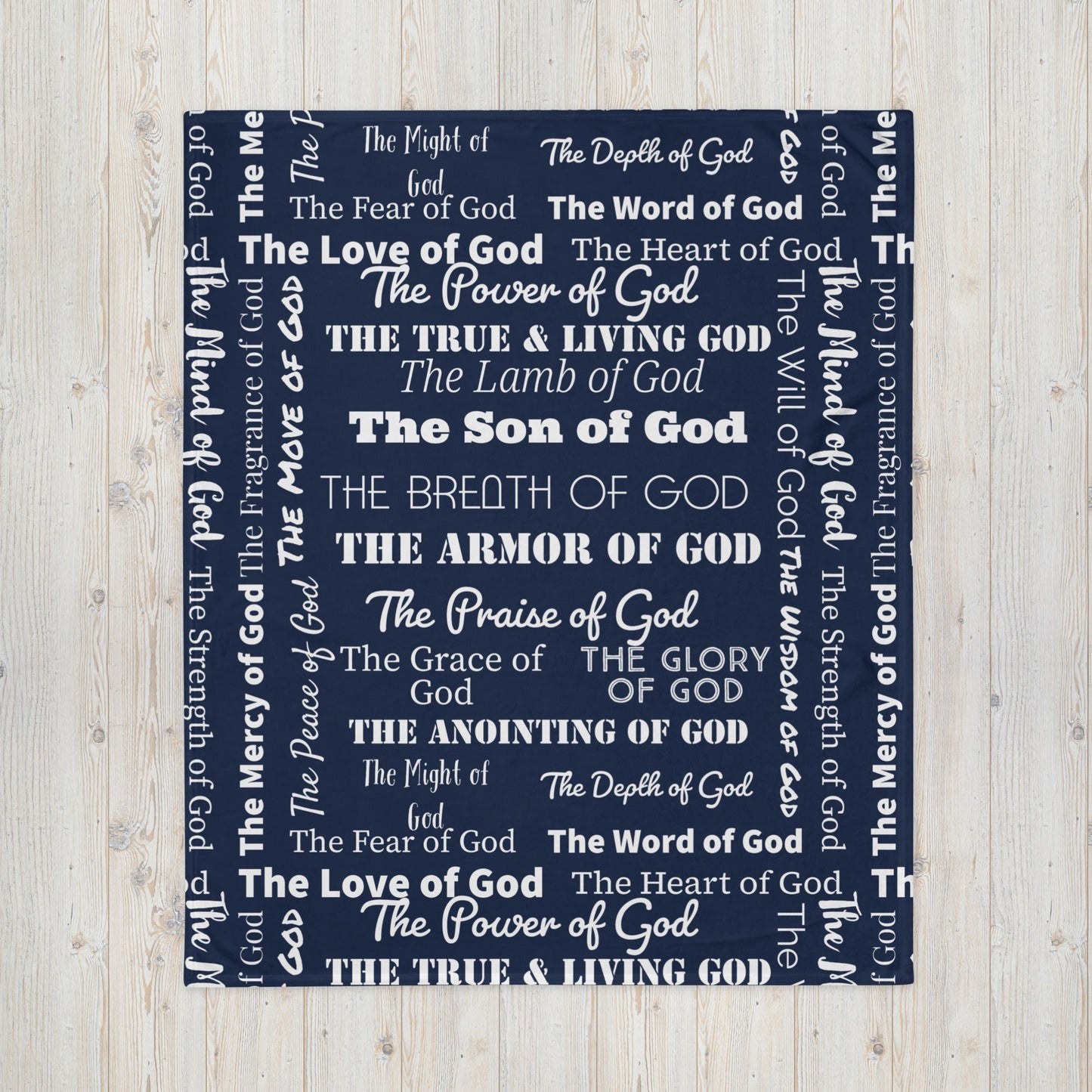 God Velvety Soft Throw Blanket - Navy Blue