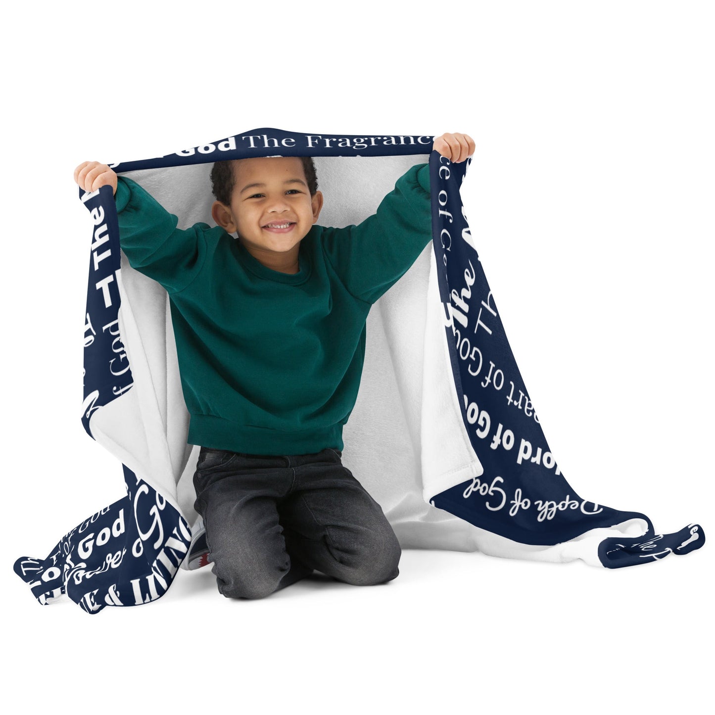 God Velvety Soft Throw Blanket - Navy Blue