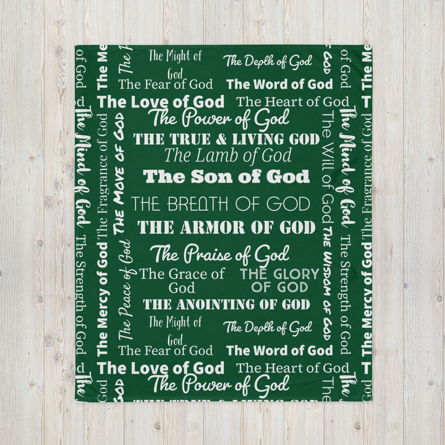 Attributes of God Velvety Soft Throw Blanket - Forest