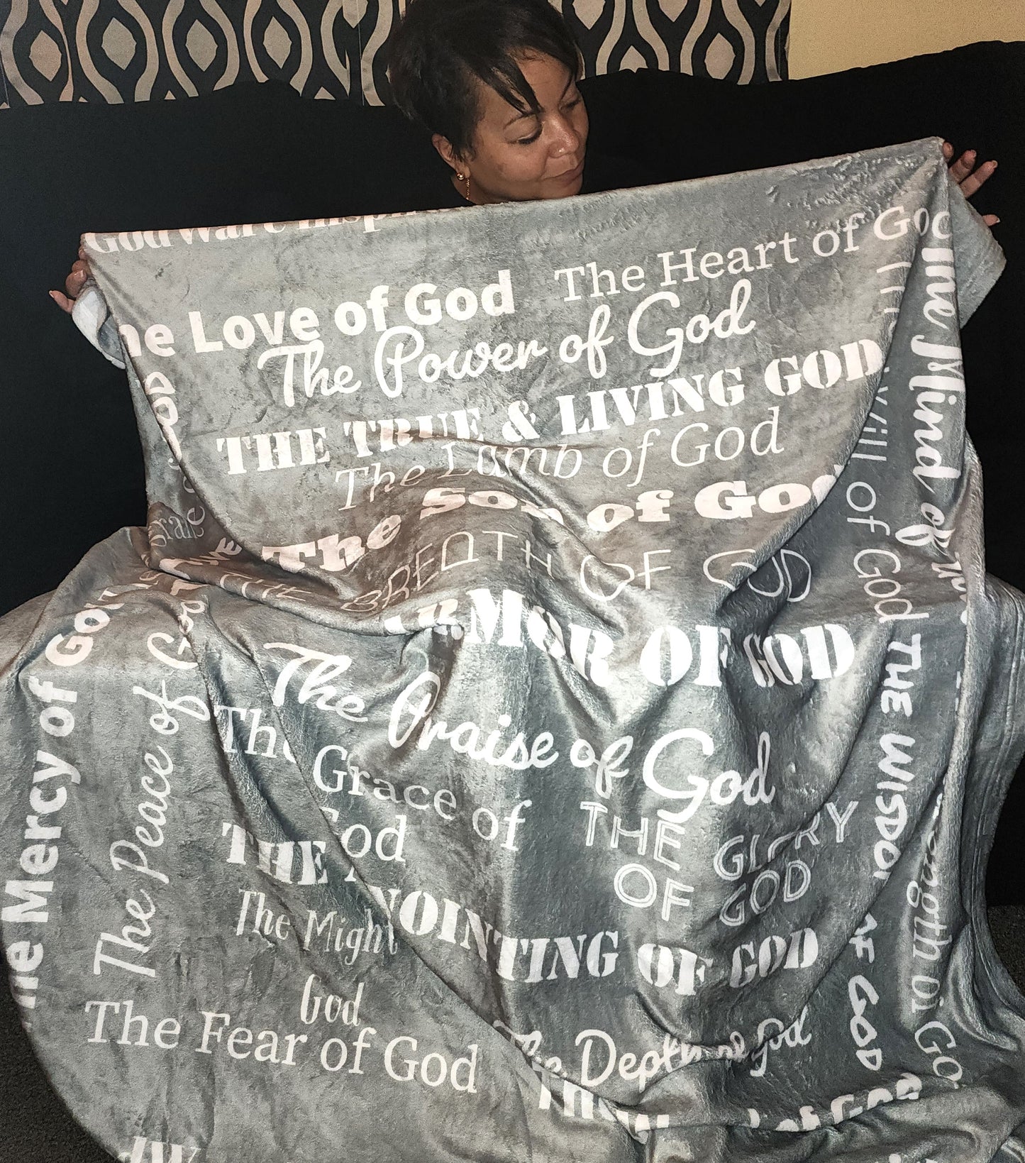 Attributes of God canvas wall decor - Med. Grey