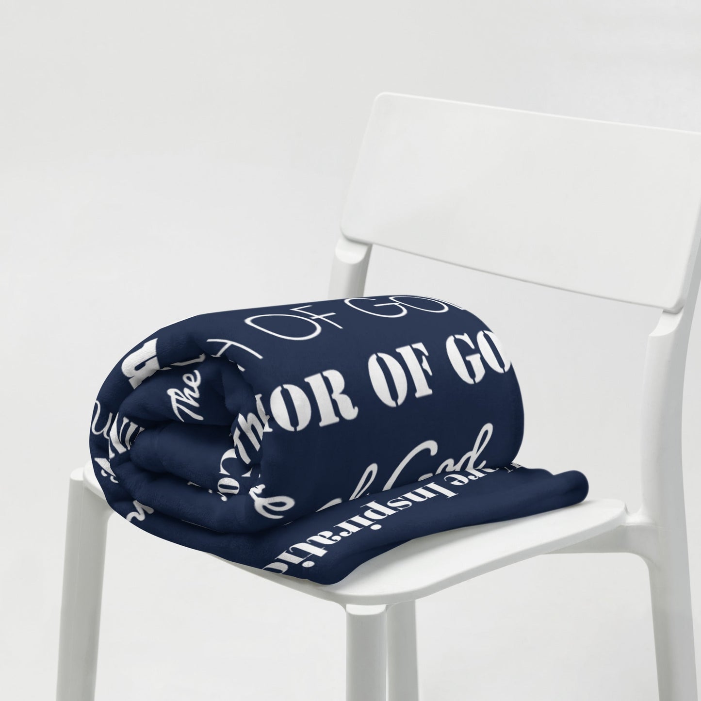 God Velvety Soft Throw Blanket - Navy Blue