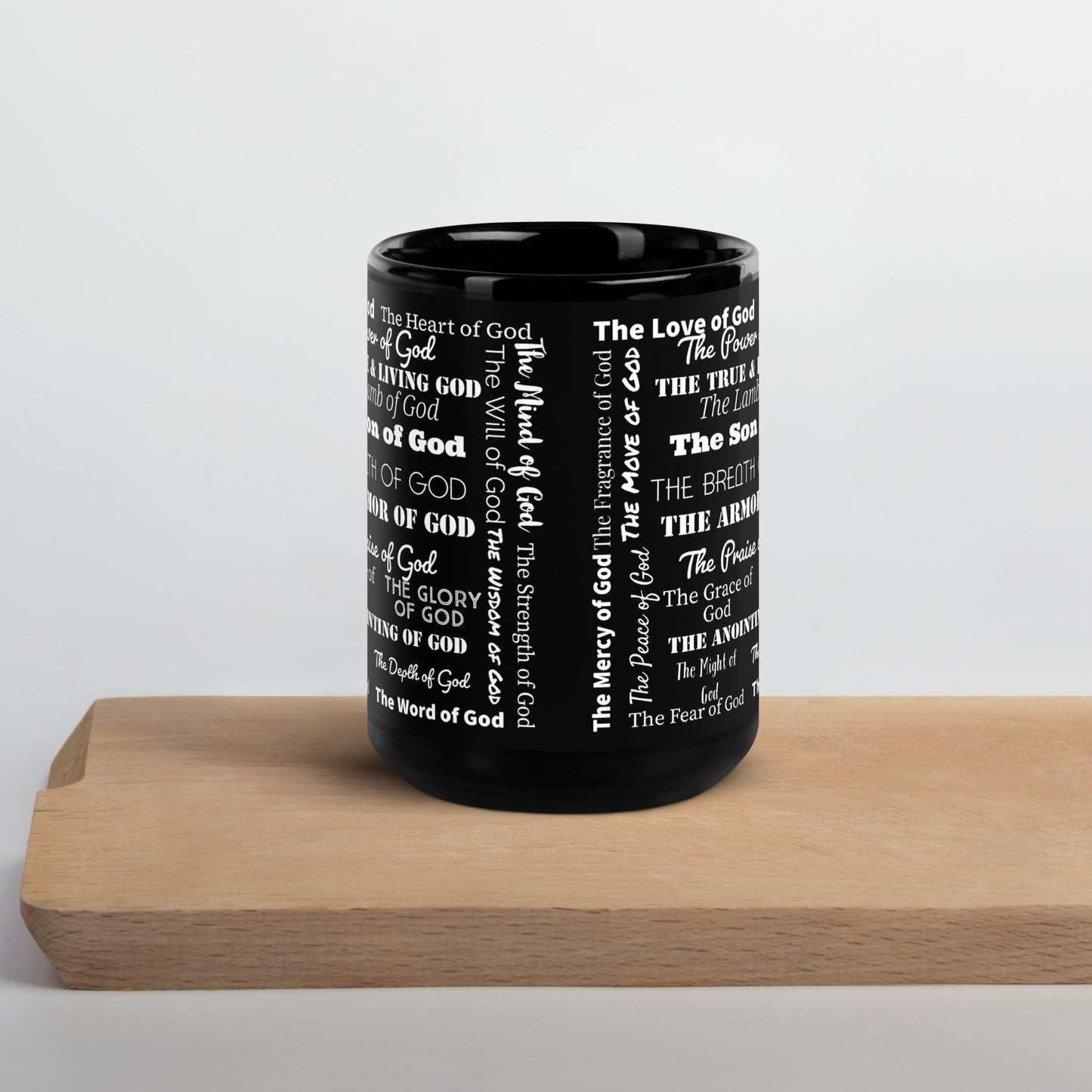 Attributes of God Ceramic Mug - Black/White