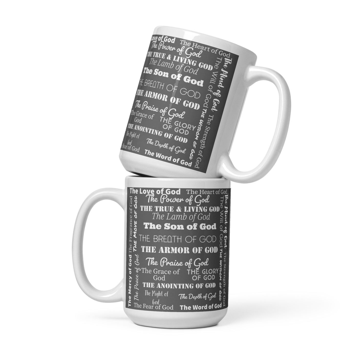 Attributes of God Ceramic Mug - Grey/White
