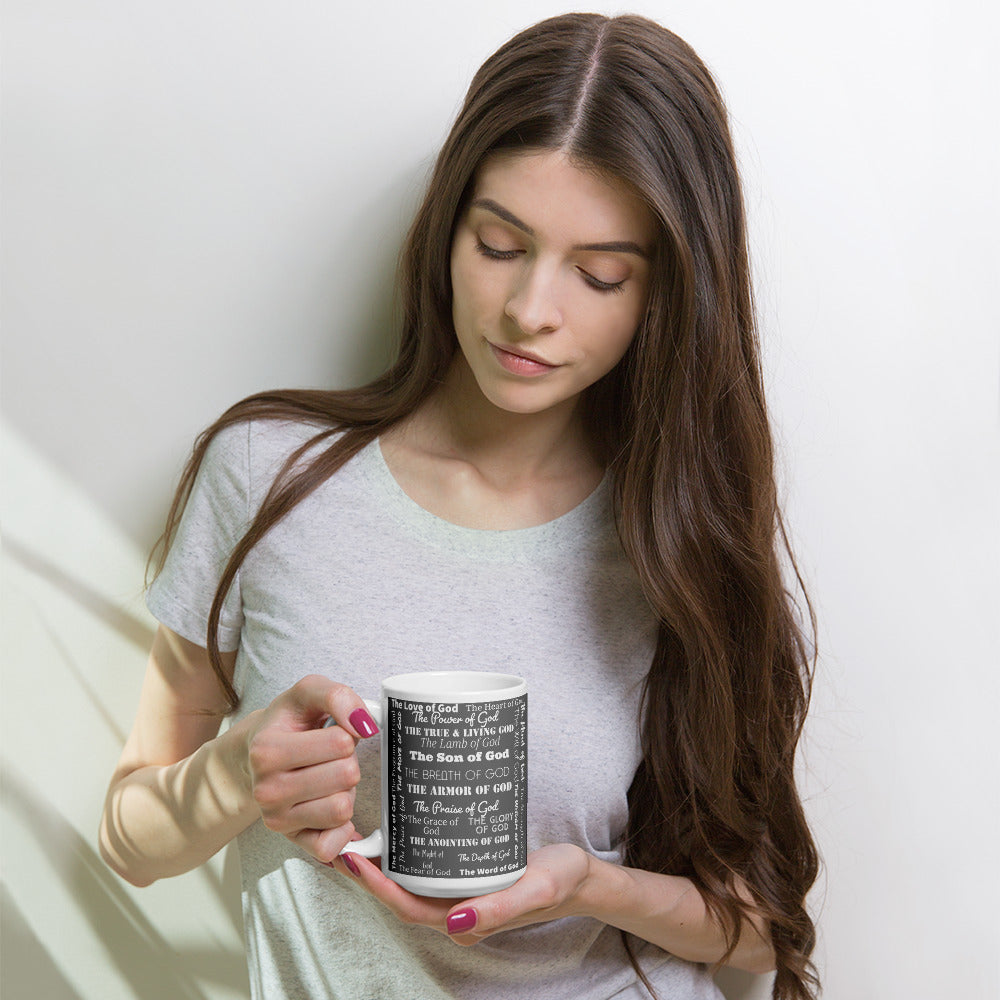 Attributes of God Ceramic Mug - Grey/White