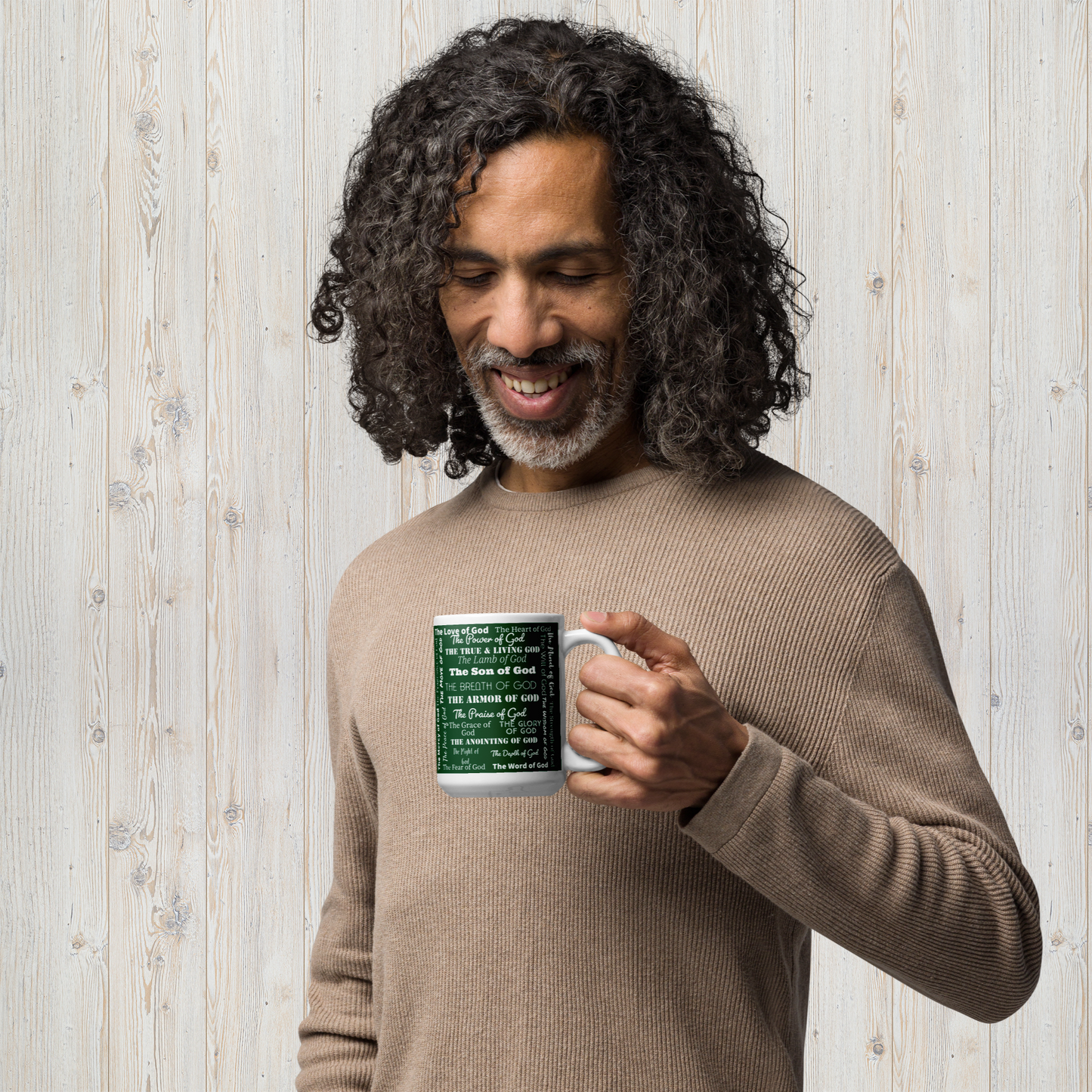 Attributes of God Ceramic Mug - Forest/white