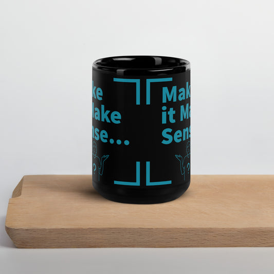 Mug - Make Sense, Black/Teal, ceramic
