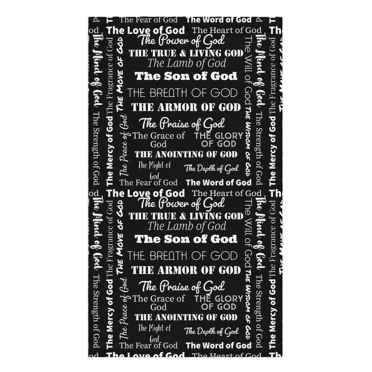 Attributes of God Hand Towel - Black/White | Faith-Inspired Christian Decor