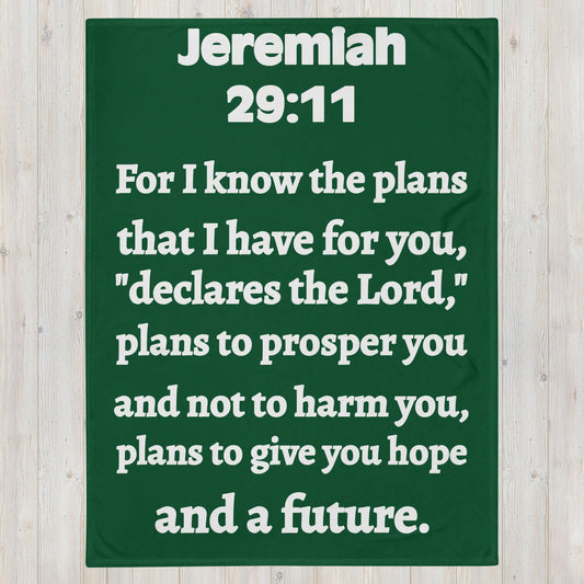 Jeremiah 29:11 Throw Blanket - Christian Scripture Plush Blanket | Faith-Based Home Decor