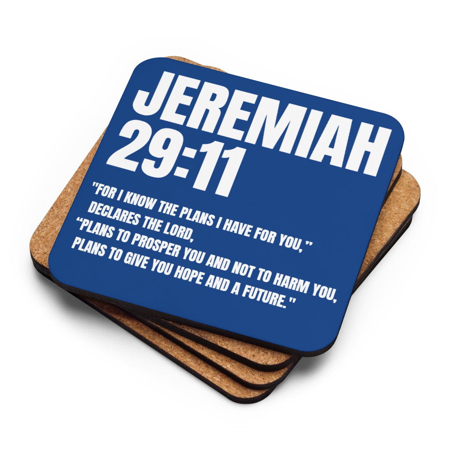Jeremiah 29:11 Coaster - Faith-Based Cork-Back Coaster | GodWare