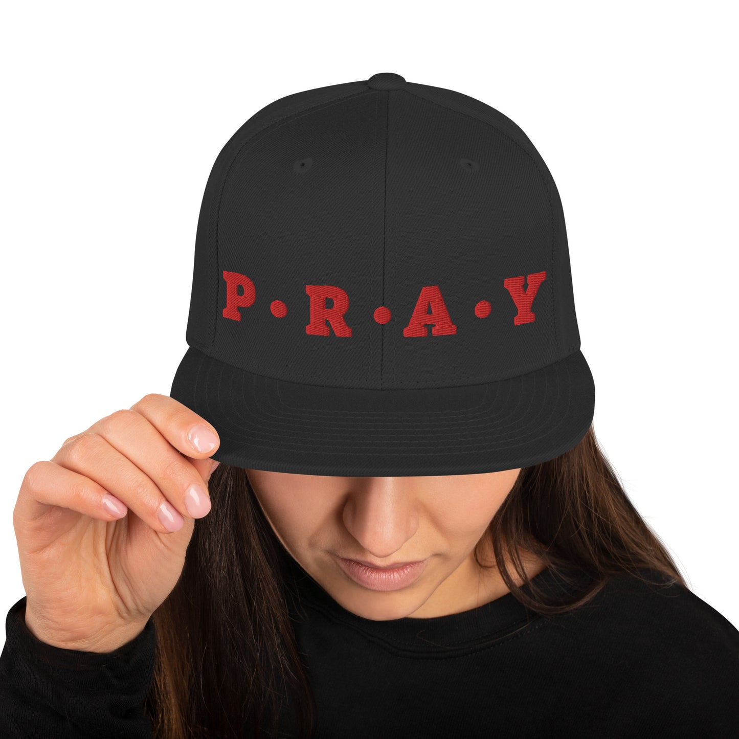 Pray - Classic Snapback Hat (Red print)