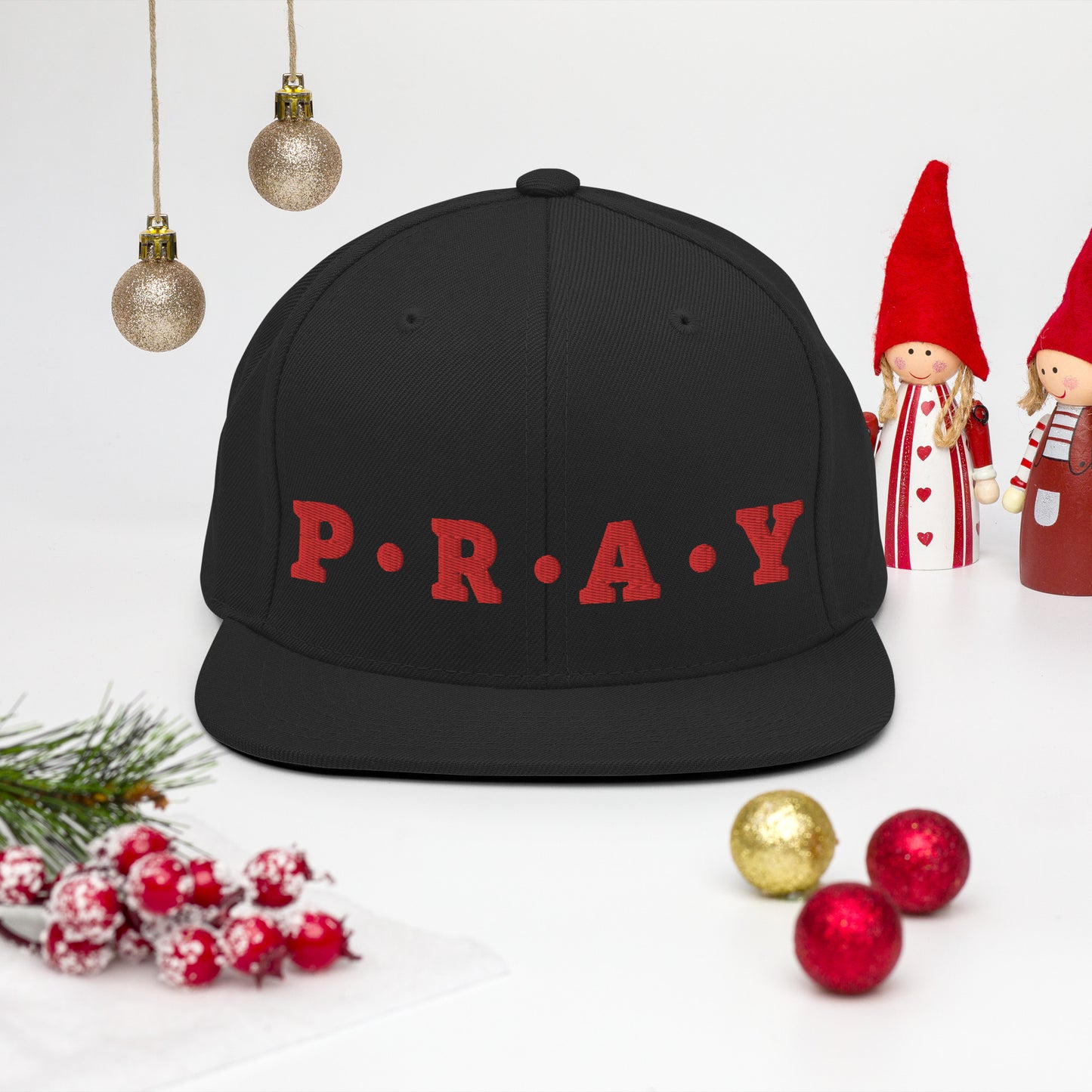 Pray - Classic Snapback Hat (Red print)