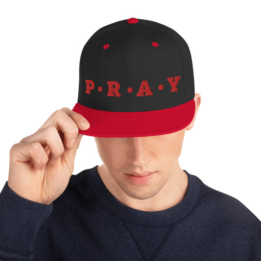 Pray - Classic Snapback Hat (Red print)