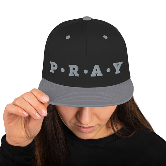 Pray - Classic Snapback Hat (Grey print)