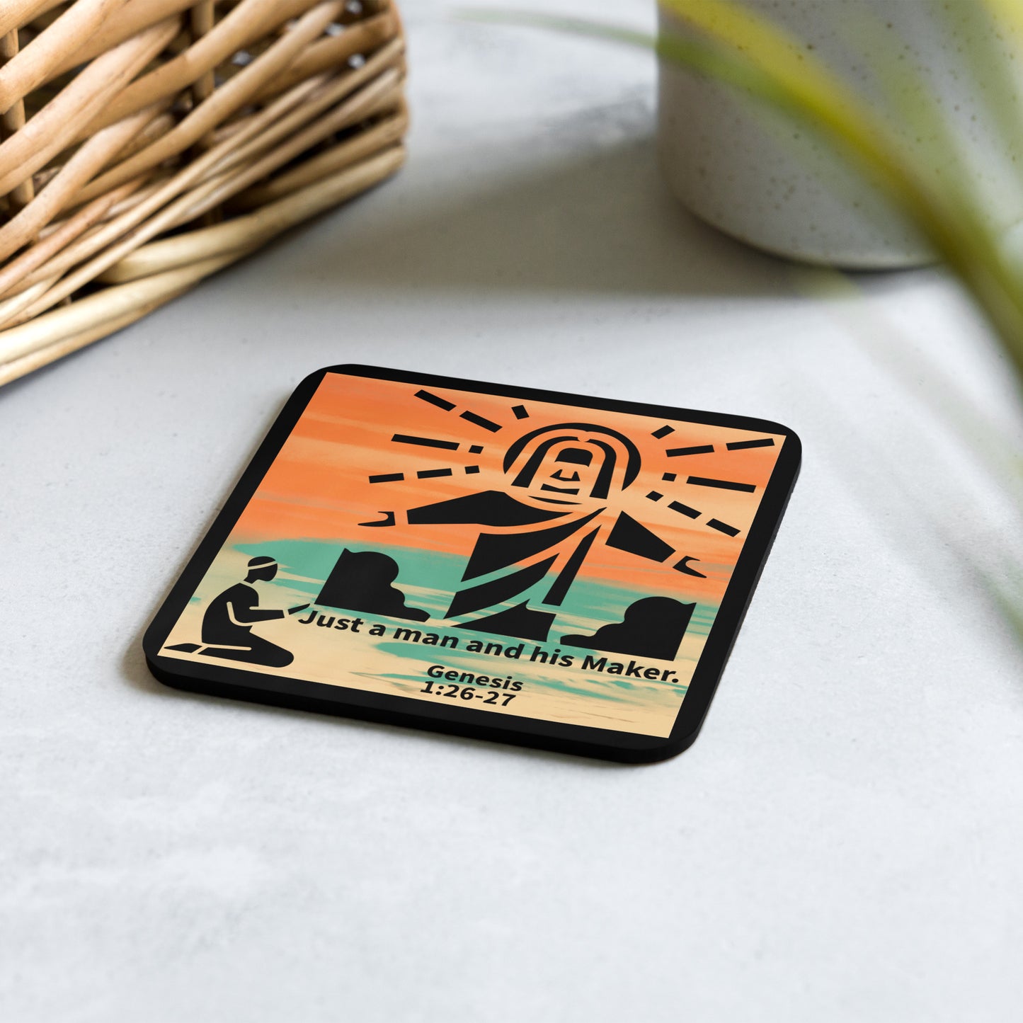 Just a Man Cork-back coaster
