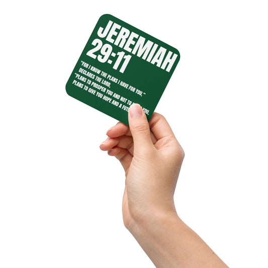Jeremiah 29:11 Cork-Back Coaster - Forest Green | Christian Home Decor