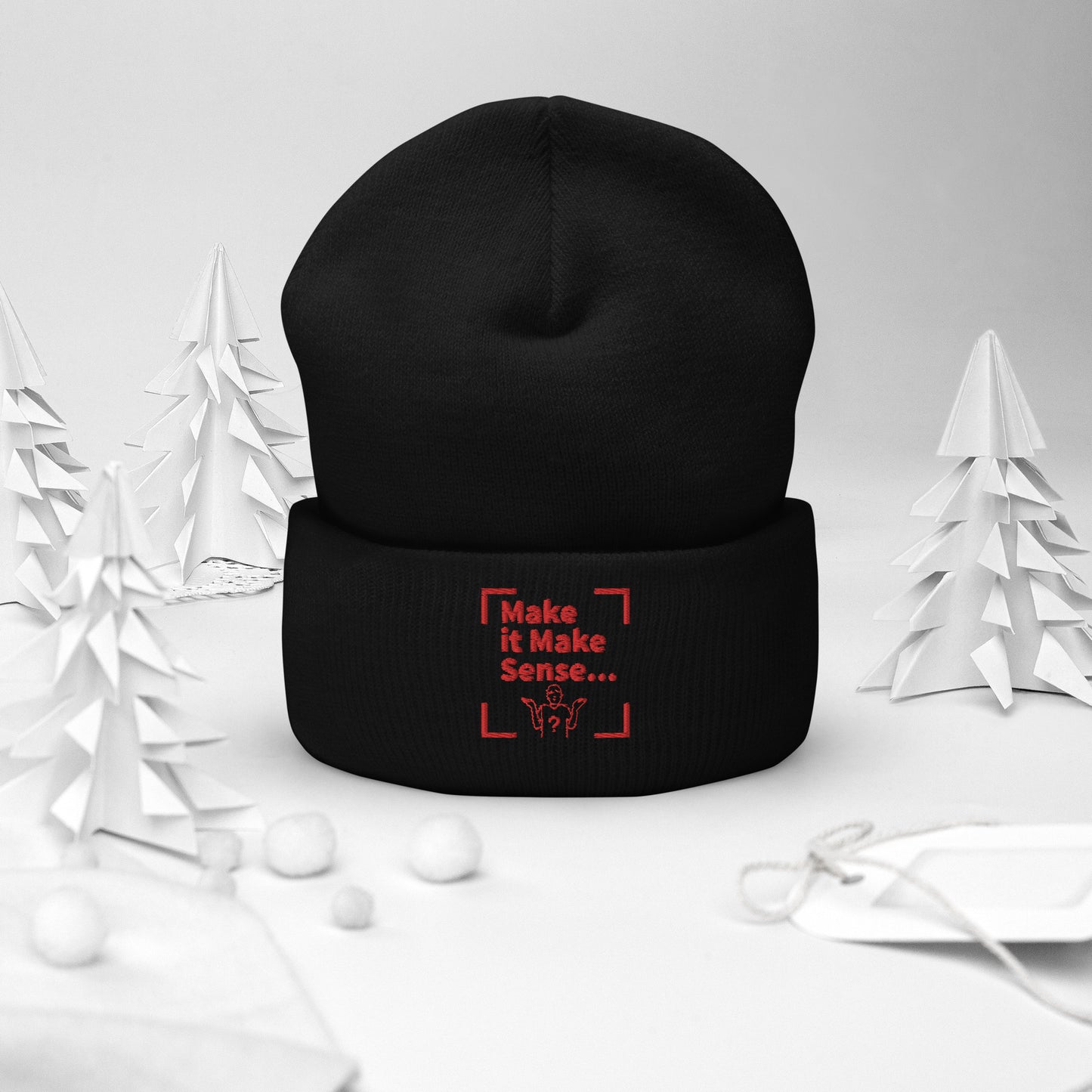 Make Sense Beanie (Red Print)
