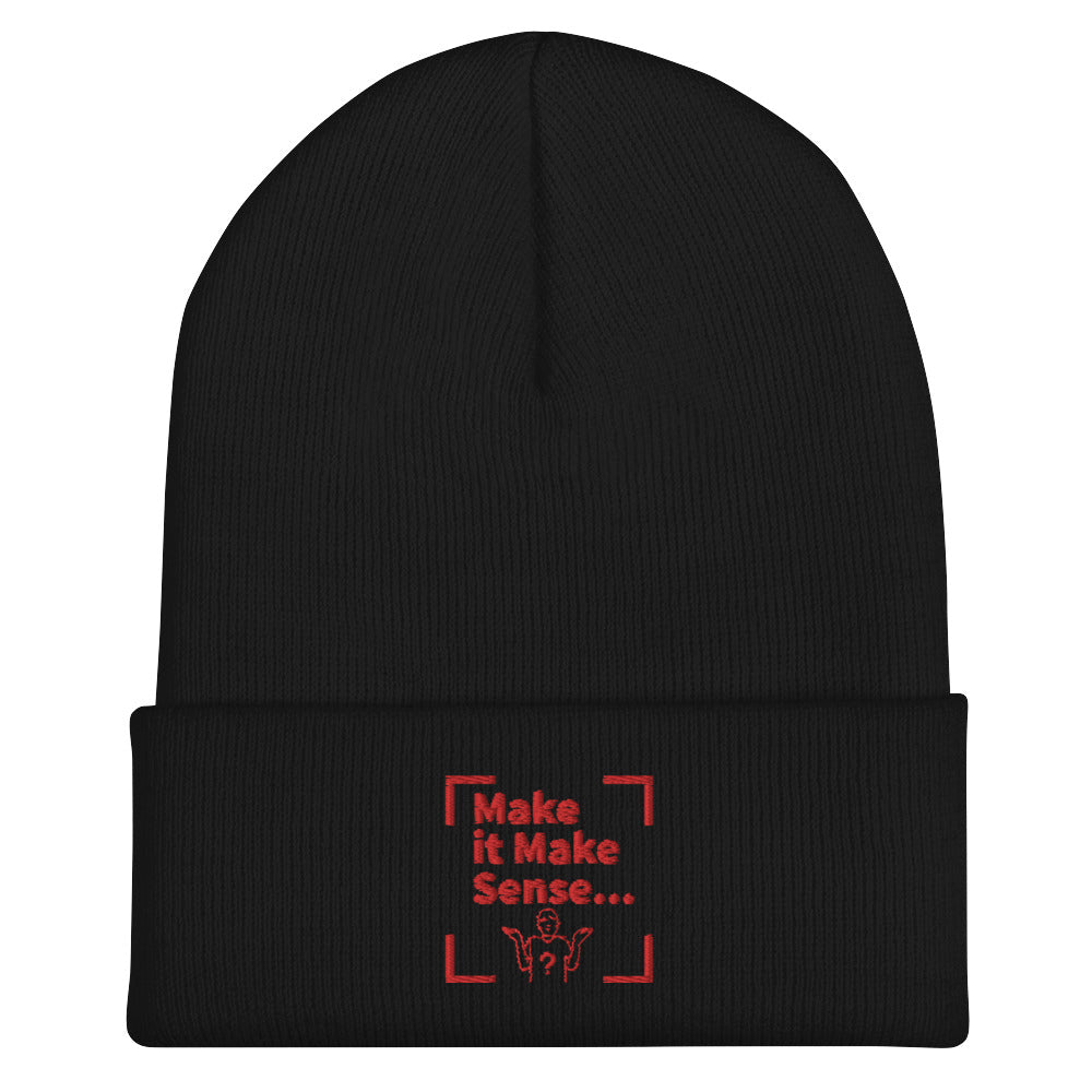 Make Sense Beanie (Red Print)