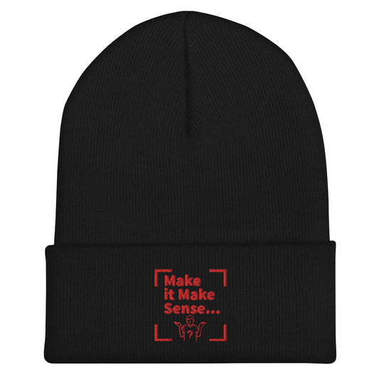 Make Sense Beanie (Red Print)