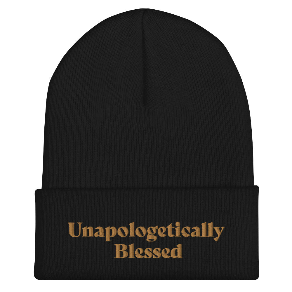 Unapologetic Inspirational Beanie - Wheat prt