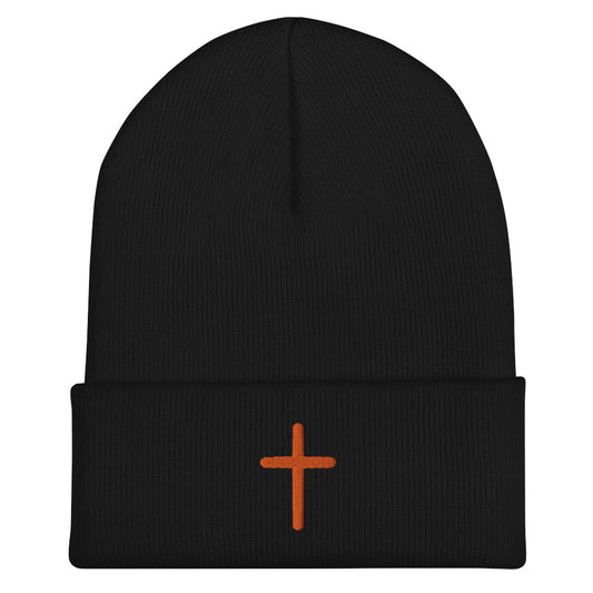 Inspirational Orange Cross Beanie