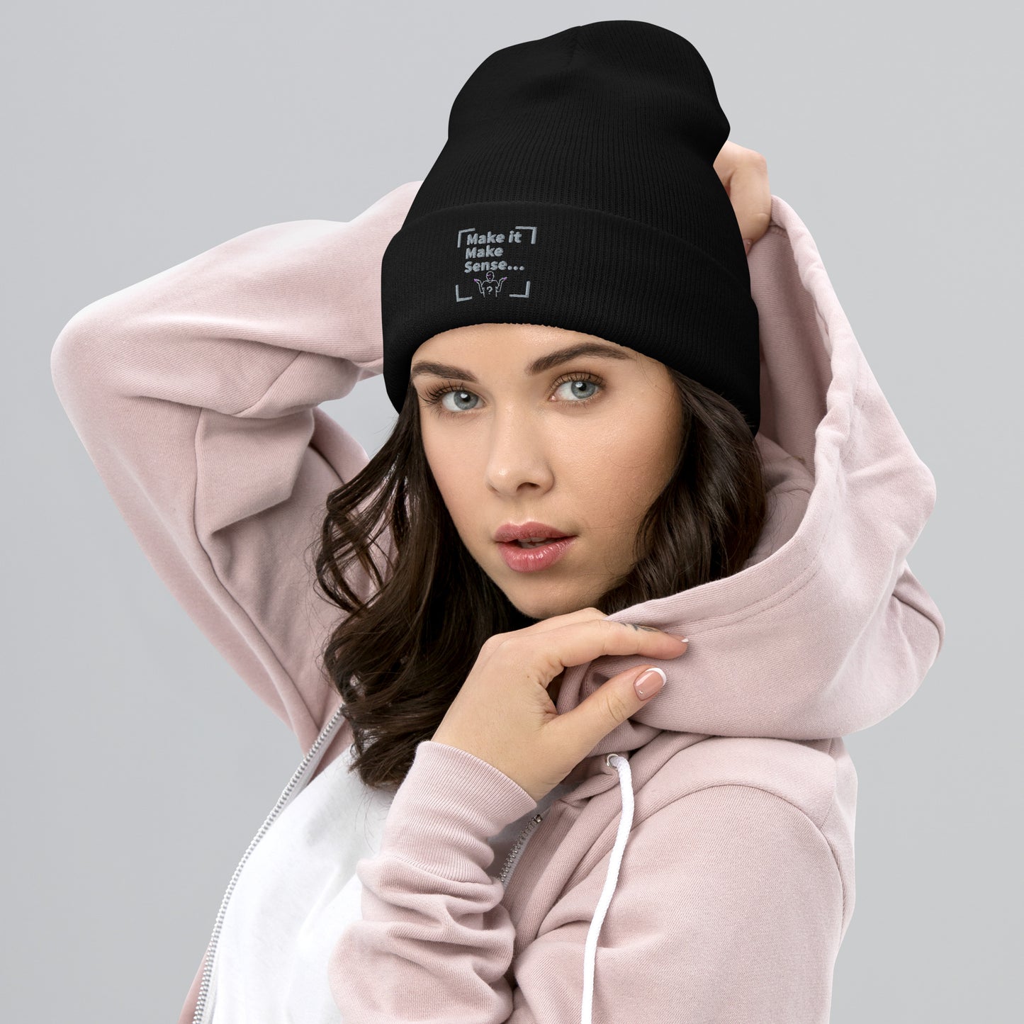 Make Sense Beanie - Grey Print