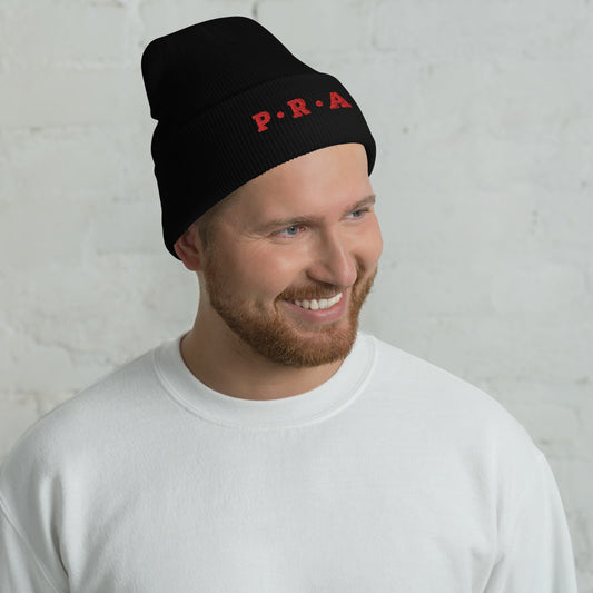 Pray Acrylic Cuffed Beanie - Red print