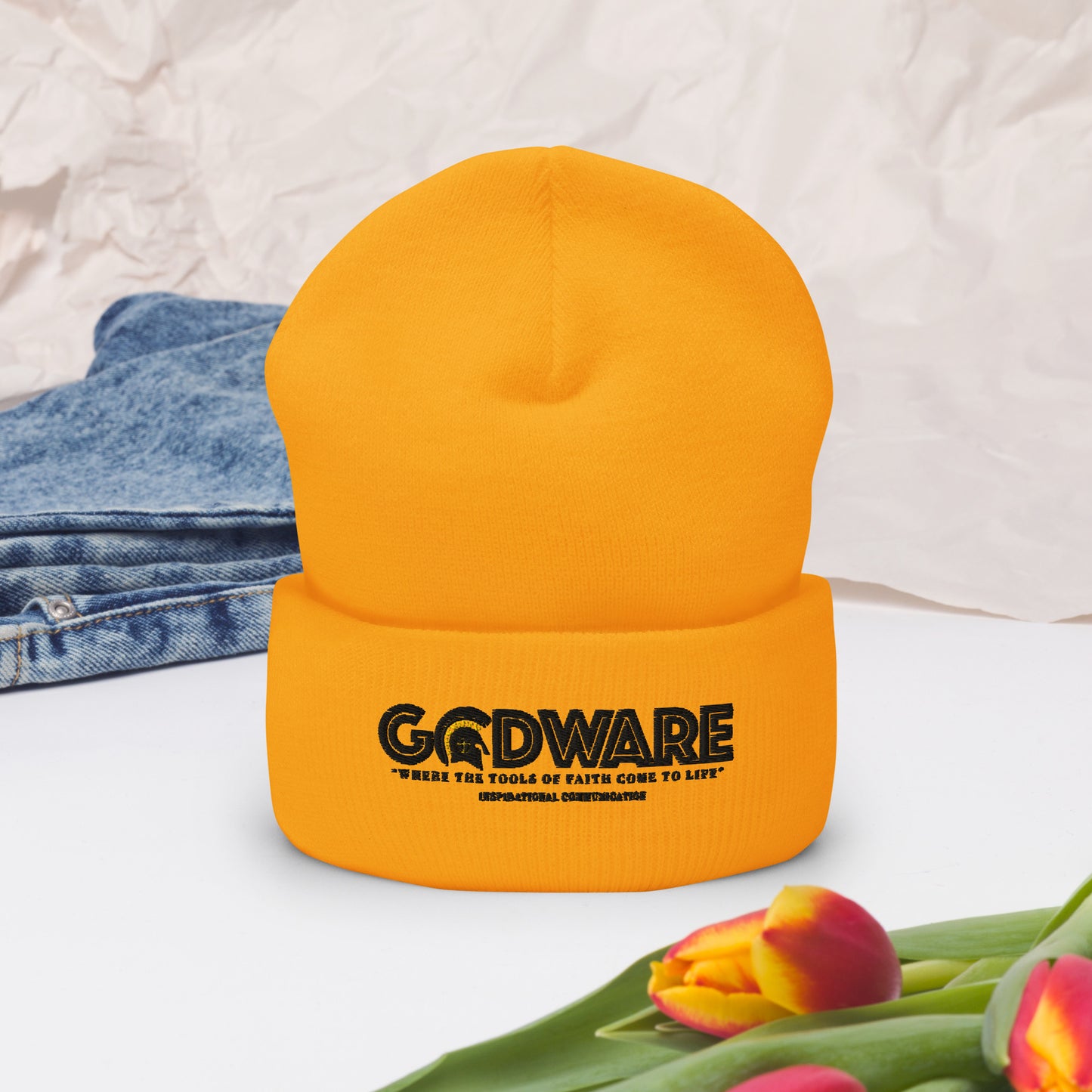 Godware Acrylic Logo Beanie - black print