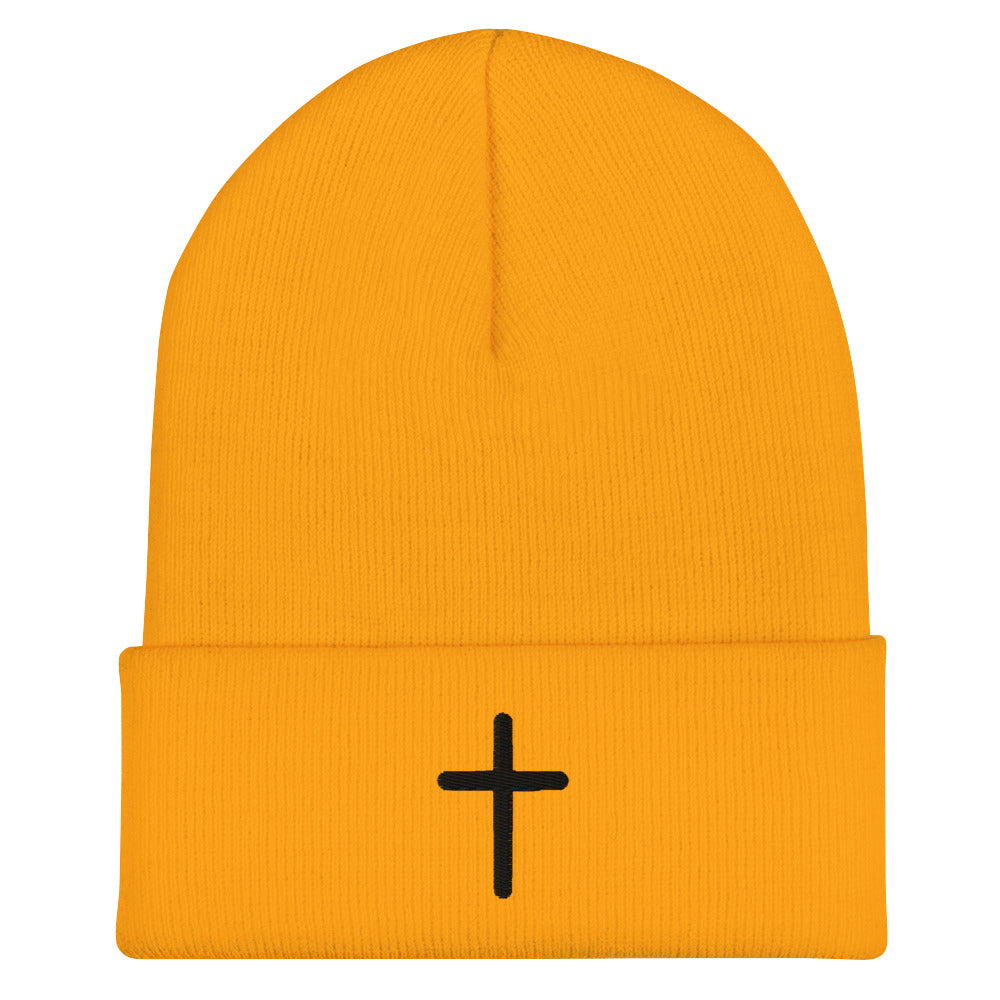 Inspirational Black Cross Beanie