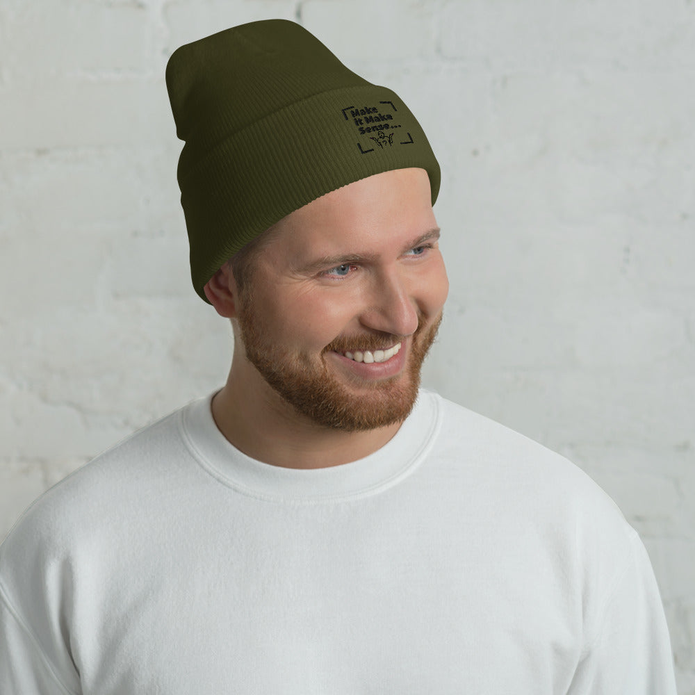 Make Sense Beanie (Black print)