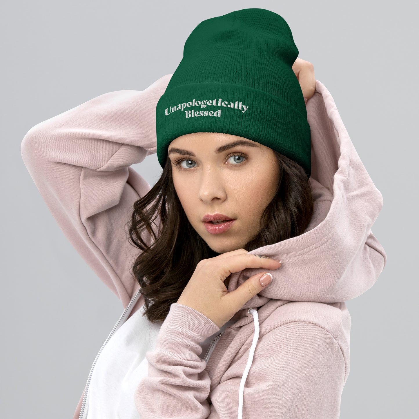 Unapologetic Inspirational Beanie - Wht Prt
