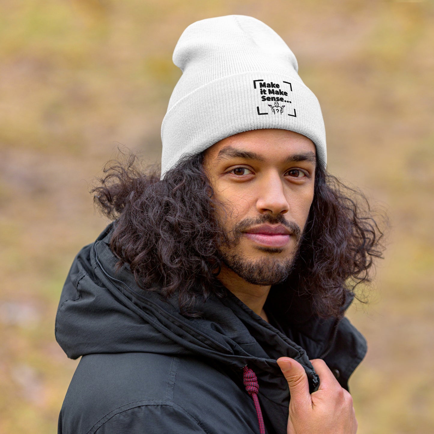 Make Sense Beanie (Black print)