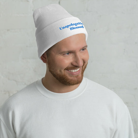 Unapologetic Inspirational Beanie - Blue prt