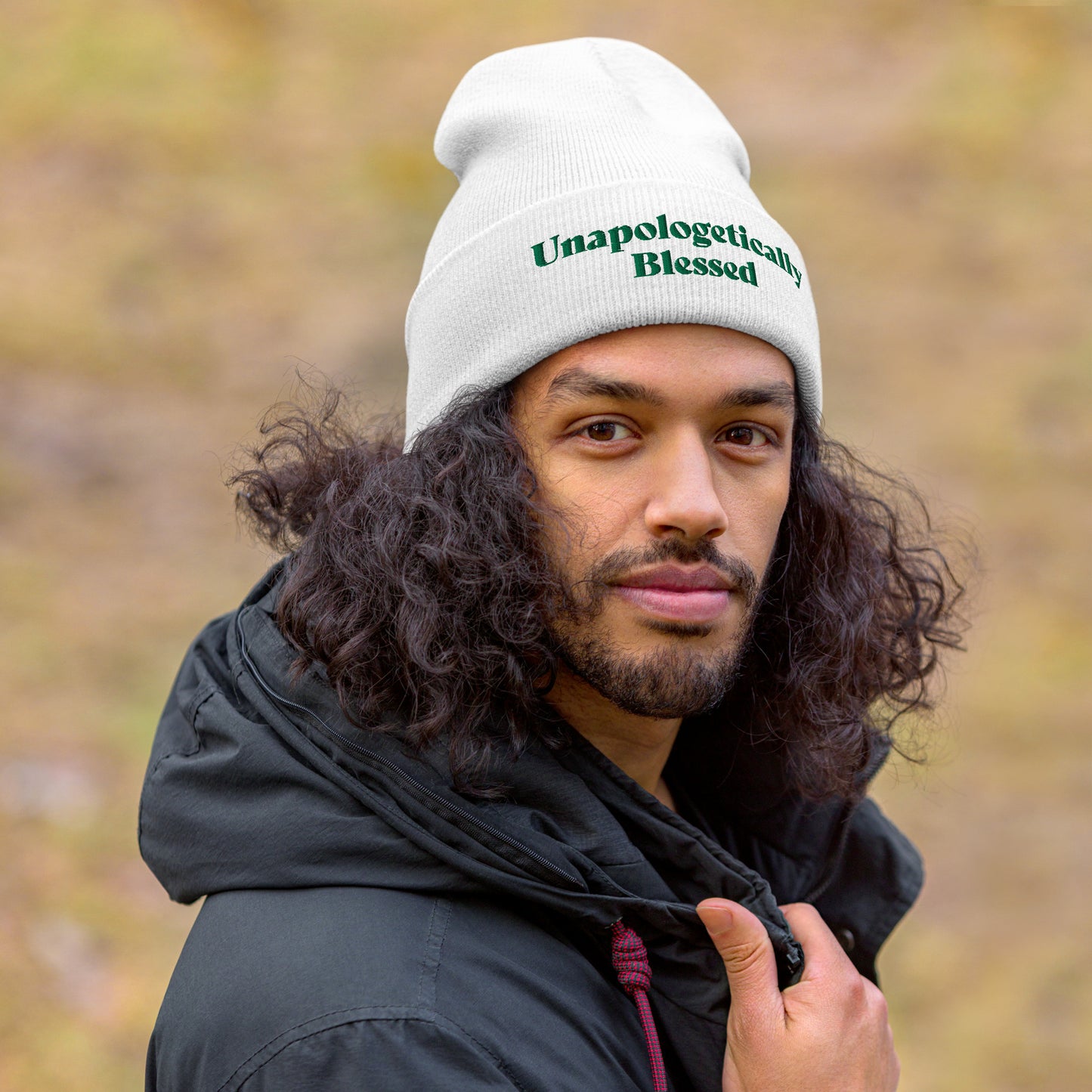 Unapologetic Inspirational Beanie - Grn Prt